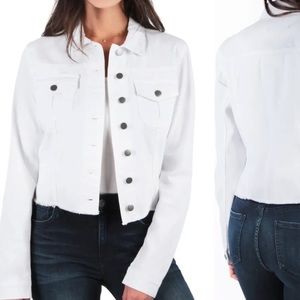 kut from the kloth kara denim jacket in white